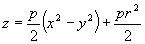 the expression of the hyperbolic paraboloid