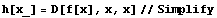 h[x_] = D[f[x], x, x]//Simplify