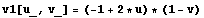 v1[u_, v_] = (-1 + 2 * u) * (1 - v)
