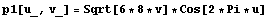 p1[u_, v_] = Sqrt[6 * 8 * v] * Cos[2 * Pi * u]